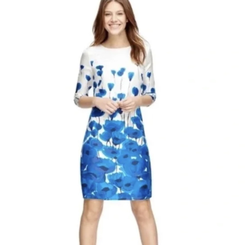 Brooks Brothers Replikate blue flower silk dress 6